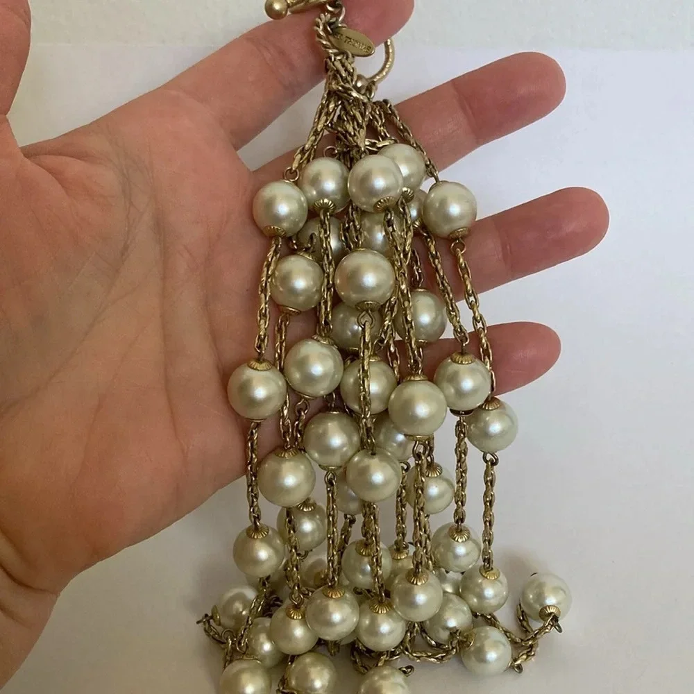 Vintage  St Thomas Multi Strand Faux Pearl Necklace